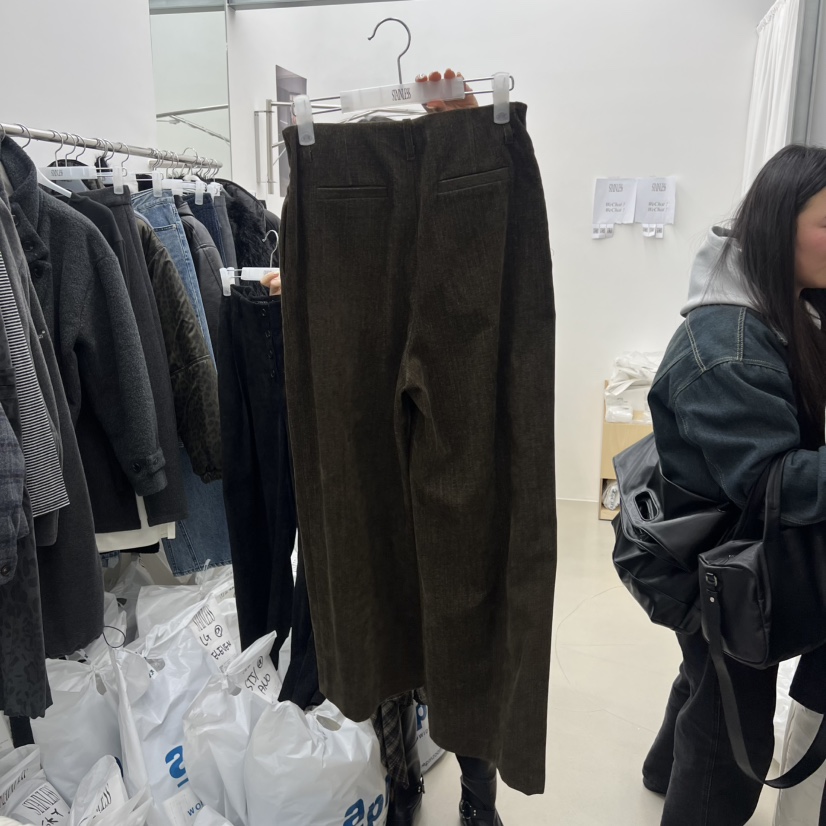 STAINLESS東大門㊣代購女士新品職業時尚推薦25秋冬休閑褲絲絨褲STAINLESS休閑褲