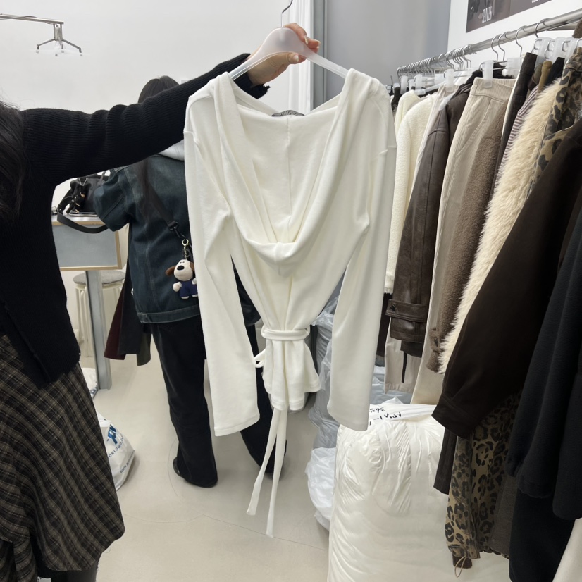 STAINLESS韓國直郵㊣女士新款休閑推薦25秋冬人氣長袖T恤連帽STAINLESS長袖T恤