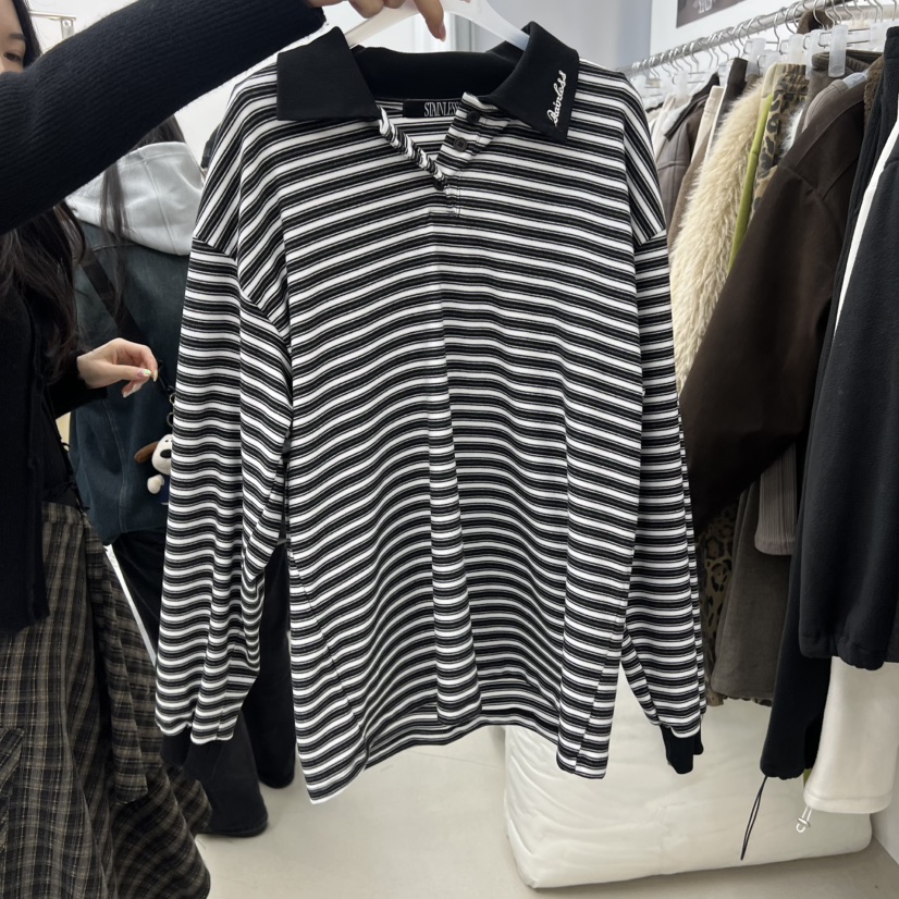 STAINLESS韓國直郵㊣女裝新款職業熱賣推薦25秋冬真品長袖T恤STAINLESS長袖T恤圖色3