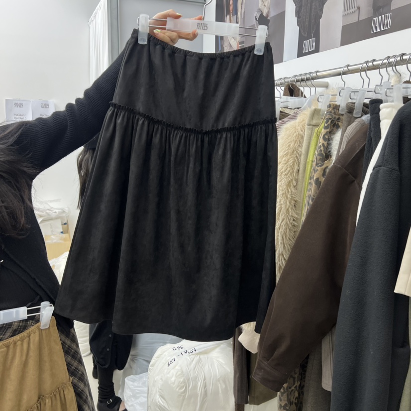 STAINLESS東大門㊣實拍女裝新品真品半身裙中短裙絨面革羅紋STAINLESS半身裙/中短裙圖色2