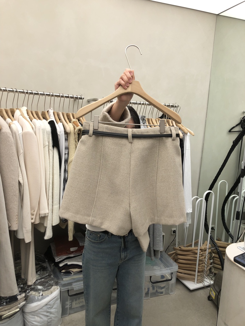 MURR東大門㊣直郵女士新款推薦人氣真品時尚短褲不含腰帶羊毛MURR短褲