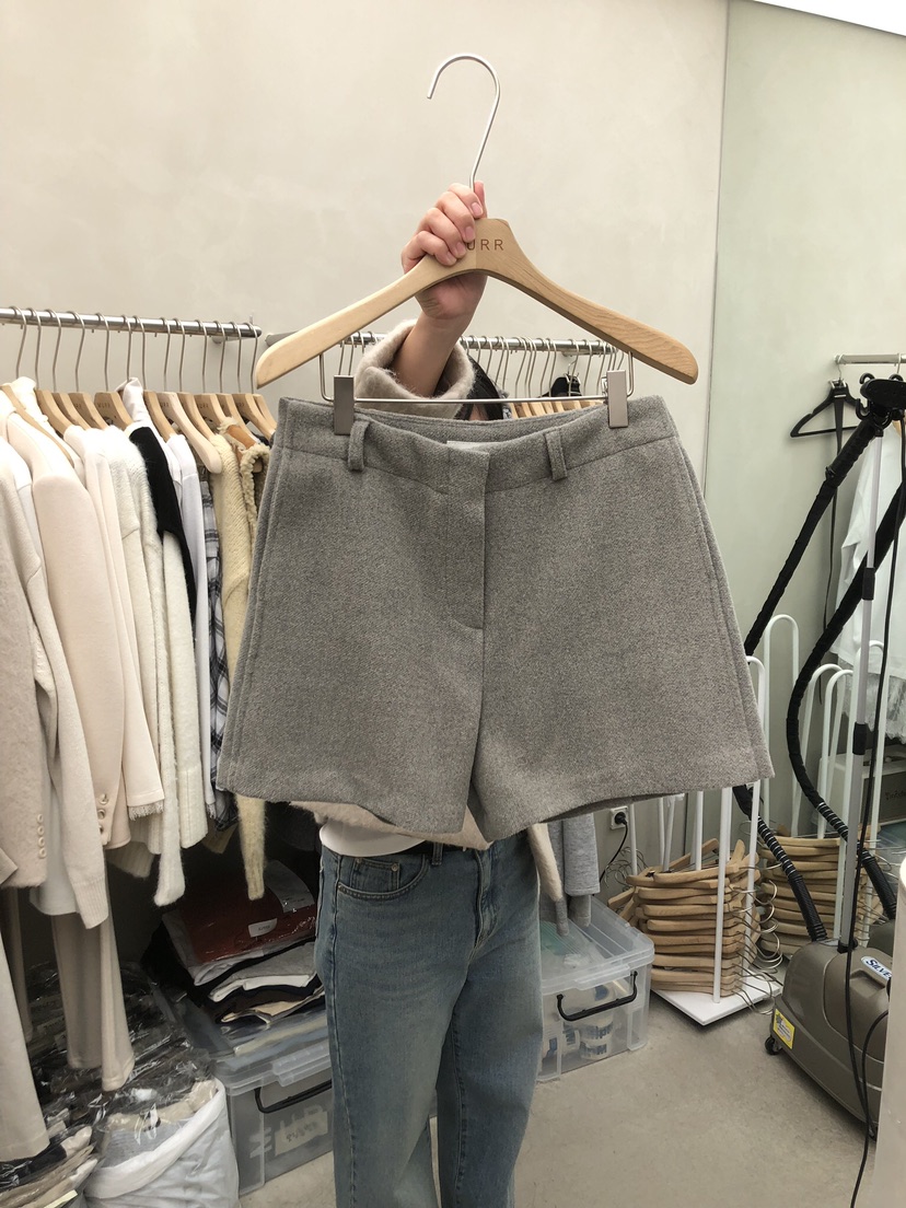 MURR東大門㊣直郵女士新款推薦人氣真品時尚短褲不含腰帶羊毛MURR短褲圖色3