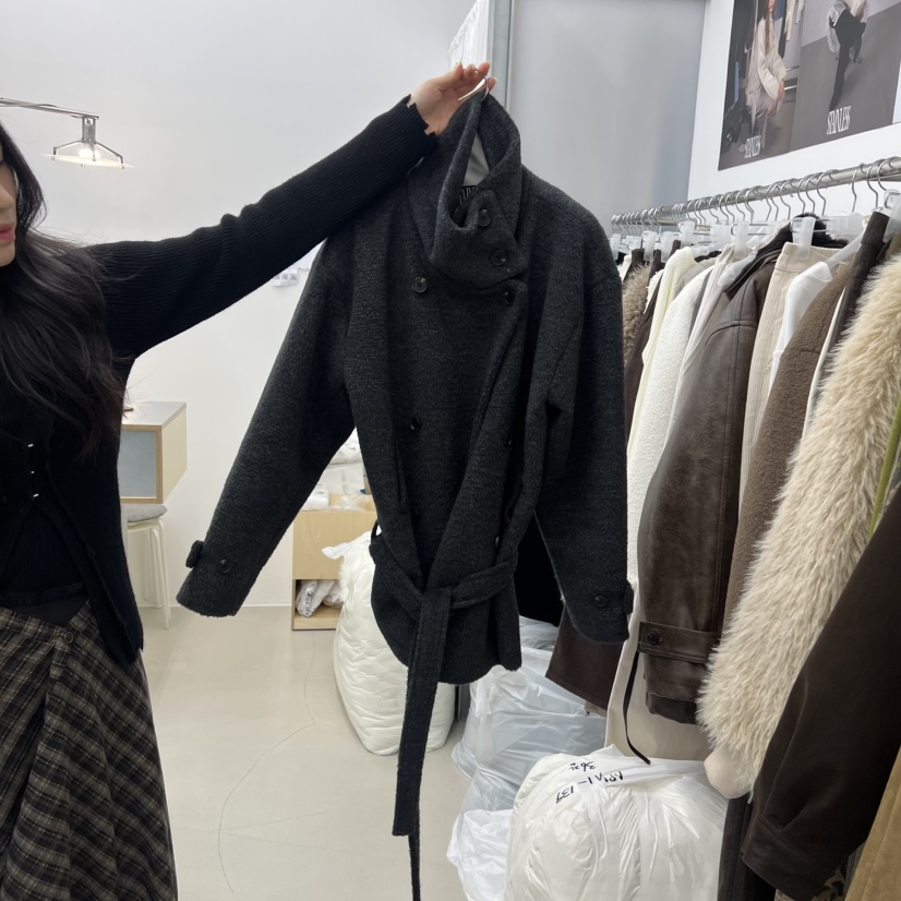 STAINLESS東大門㊣實拍女裝新品職業時尚25秋冬短款大衣羊毛STAINLESS短款大衣圖色3