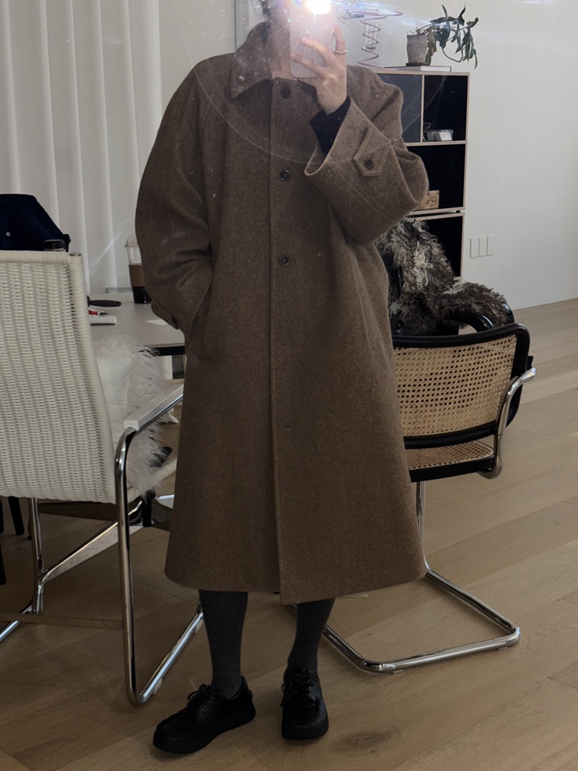 REGULARLY/PLACOR東大門㊣代購女裝新品25秋冬中長款大衣插肩REGULARLY/PLACOR中長款大衣