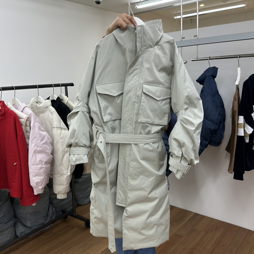 MYNAMEIS韓國代購㊣女裝新品職業真品時尚長款羽絨服含腰帶MYNAMEIS長款羽絨服圖色1