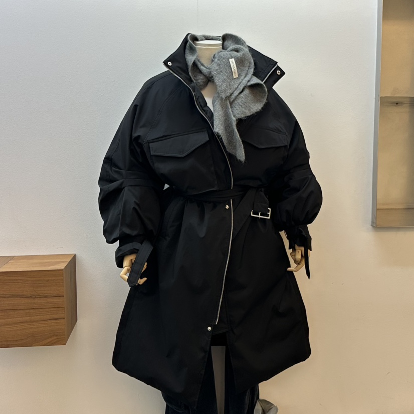 MYNAMEIS韓國代購㊣女裝新品職業真品時尚長款羽絨服含腰帶MYNAMEIS長款羽絨服圖色2