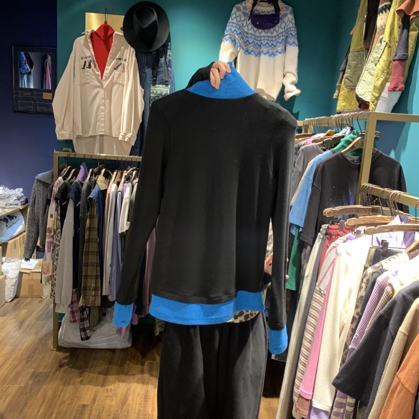 MERCI LINDA東大門㊣實拍女裝新品真品熱賣長袖T恤假兩件羊毛MERCI LINDA長袖T恤