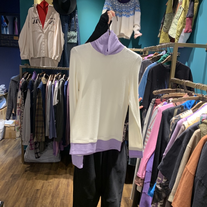 MERCI LINDA東大門㊣實拍女裝新品真品熱賣長袖T恤假兩件羊毛MERCI LINDA長袖T恤圖色2