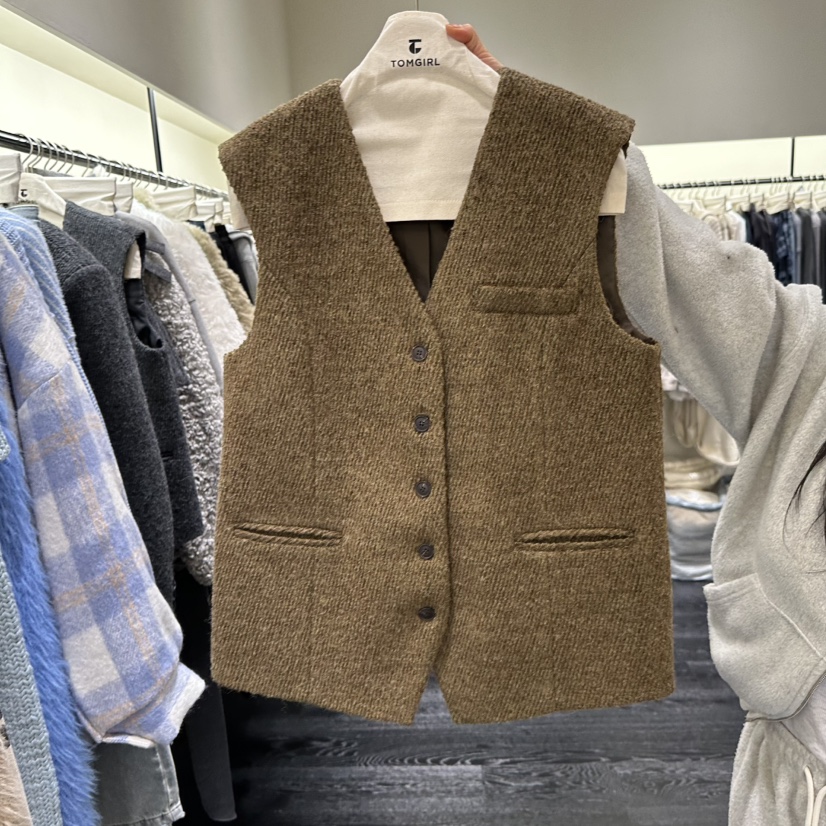 TOMGIRL東大門㊣直郵女士新款人氣真品熱賣推薦時尚25秋冬馬甲TOMGIRL馬甲圖色1