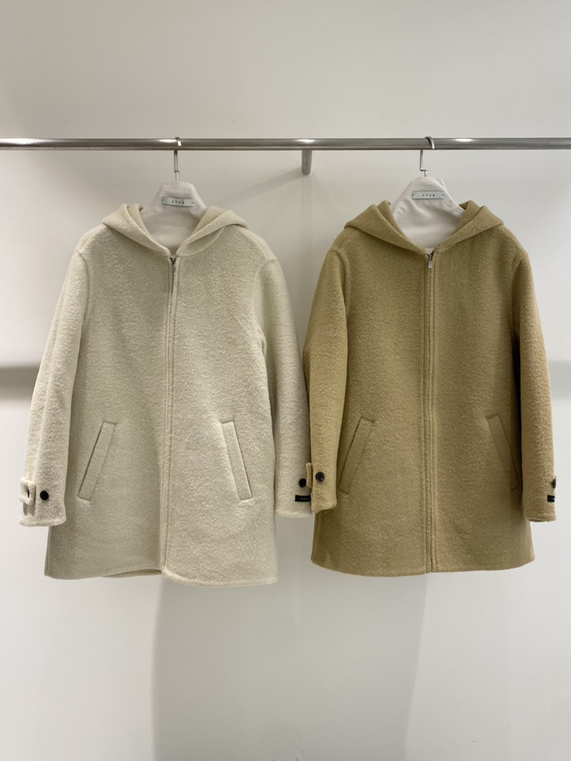 1968韓國直郵㊣女裝新品時尚推薦休閑夾克連帽拉鏈衫手工羊毛1968/YEOUYA夾克