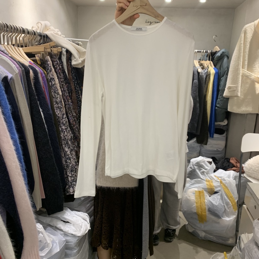 LOGROAD東大門㊣直郵女裝新款熱賣職業25秋冬推薦休閑長袖T恤LOG ROAD長袖T恤圖色1