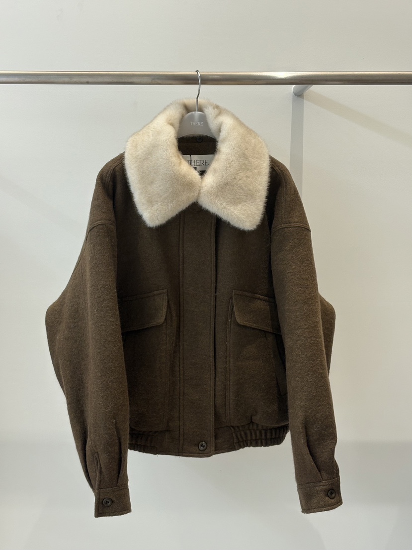 THERE韓國代購㊣女士新款熱賣真品推薦25秋冬人氣休閑時尚夾克THERE夾克圖色2