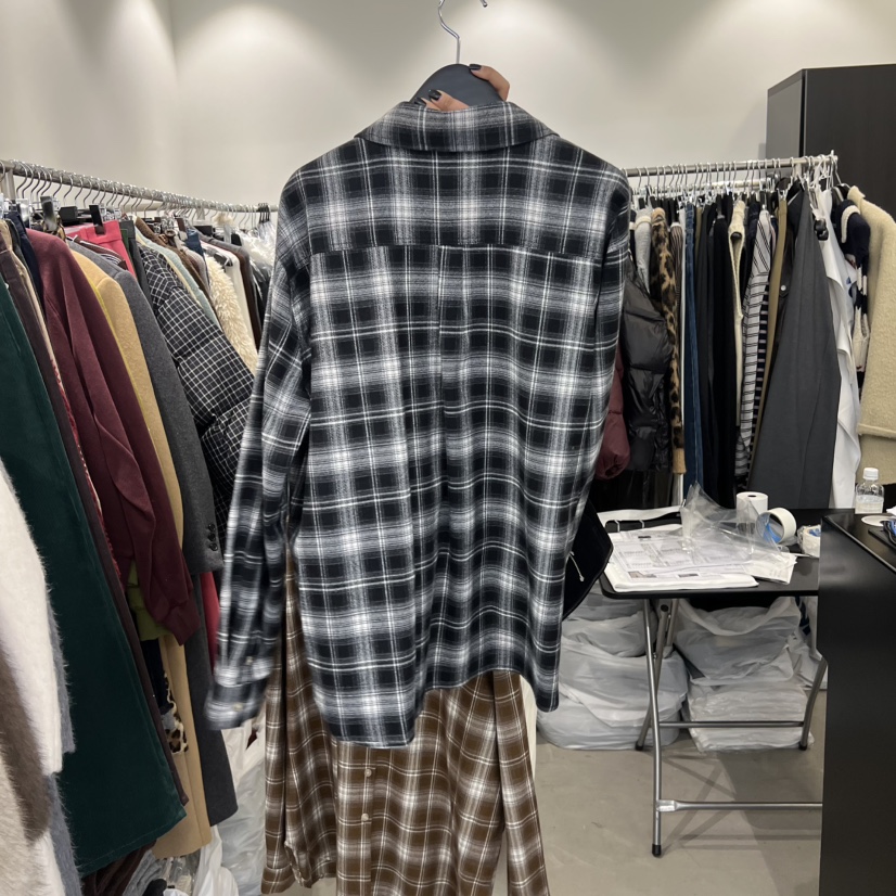 THE SECOND GROW東大門㊣實拍女裝新品人氣襯衫蕾絲衫格子THE SECOND GROW襯衫/蕾絲衫