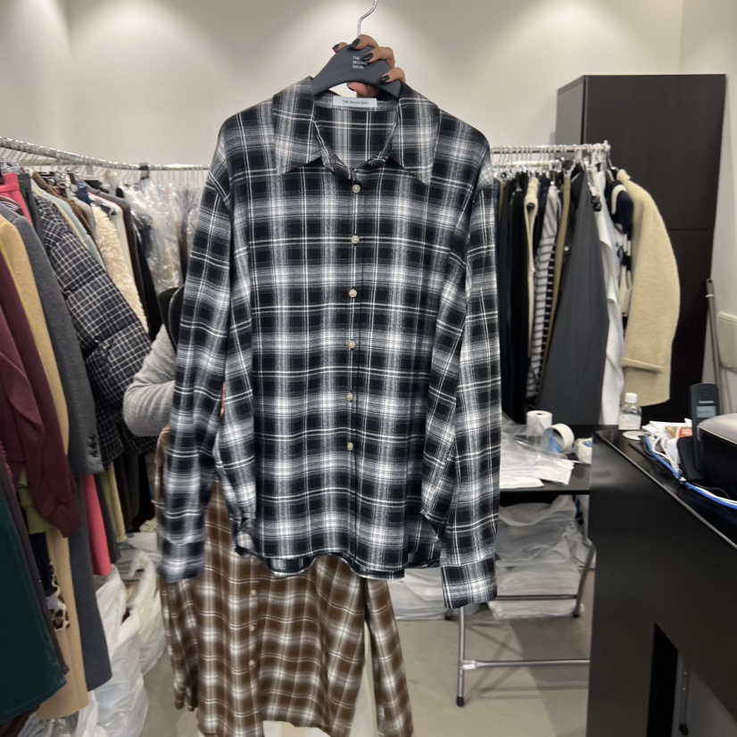 THE SECOND GROW東大門㊣實拍女裝新品人氣襯衫蕾絲衫格子THE SECOND GROW襯衫/蕾絲衫圖色2