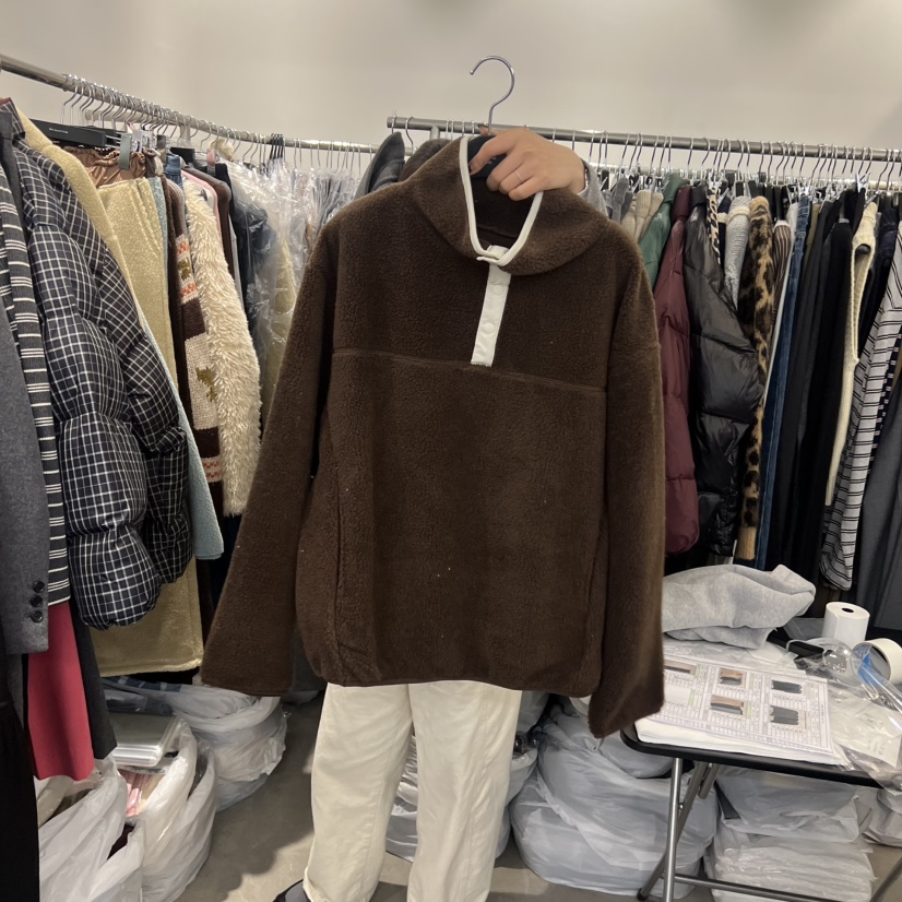 THE SECOND GROW東大門㊣實拍女裝新品熱賣25秋冬衛衣羊毛拉鏈THE SECOND GROW衛衣圖色3