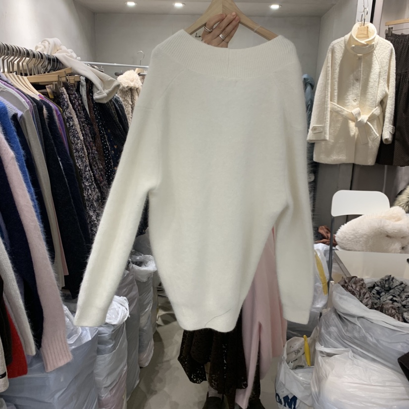 LOGROAD韓國代購㊣女士新品職業熱賣時尚人氣針織衫V領披肩LOG ROAD針織衫