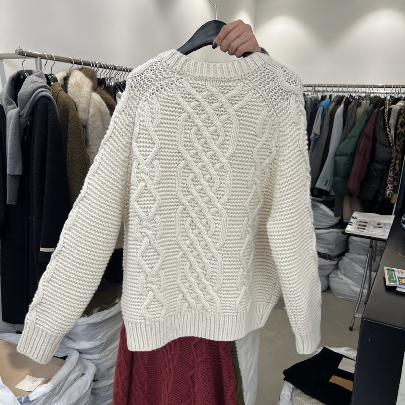 THE SECOND GROW韓國代購㊣女士新款推薦熱賣毛衣麻花針織THE SECOND GROW毛衣