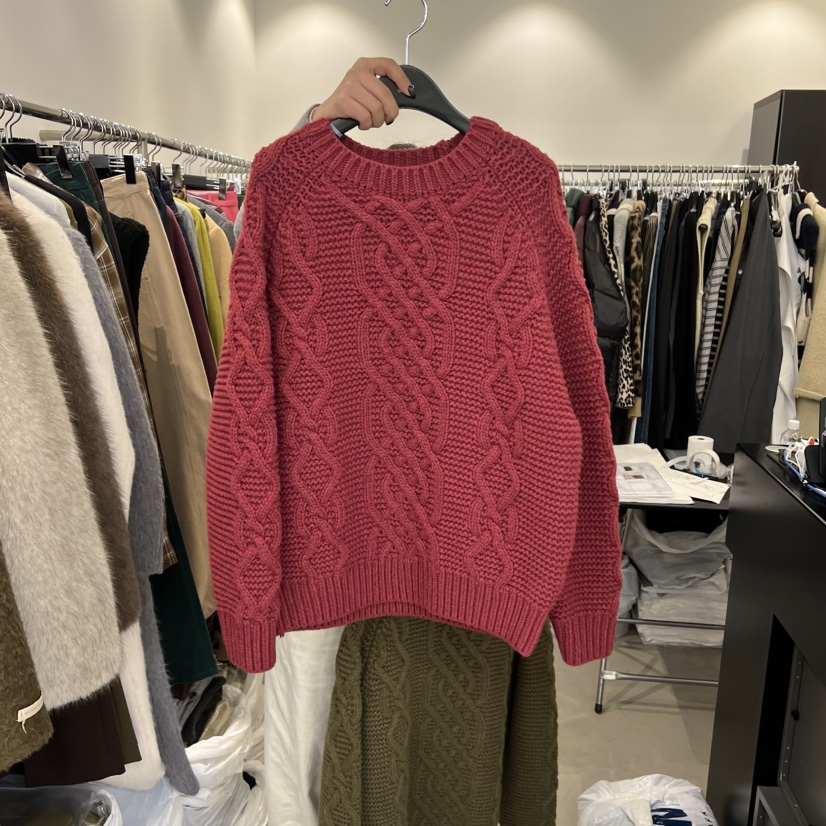 THE SECOND GROW韓國代購㊣女士新款推薦熱賣毛衣麻花針織THE SECOND GROW毛衣圖色2