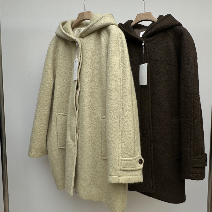 EFFERVESCENT韓國代購㊣女裝新款推薦職業中長款大衣馬海毛evc/effervescent中長款大衣