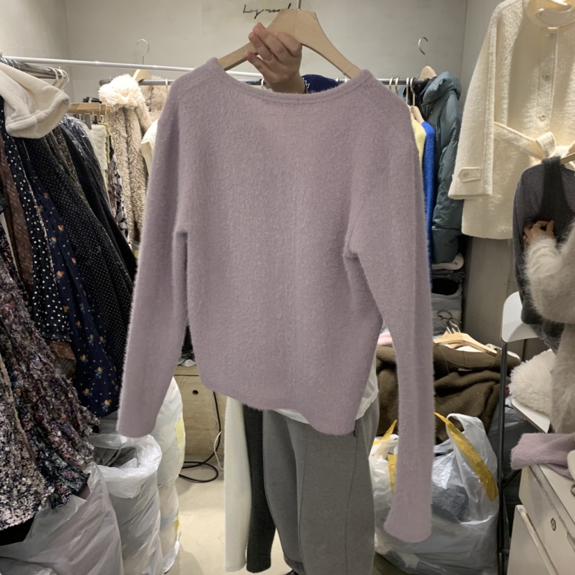 LOGROAD韓國直郵㊣女裝新品熱賣推薦25秋冬職業人氣針織衫開衫LOG ROAD針織衫