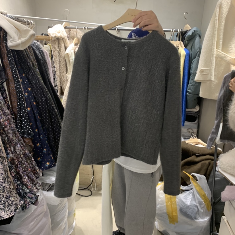 LOGROAD韓國直郵㊣女裝新品熱賣推薦25秋冬職業人氣針織衫開衫LOG ROAD針織衫圖色2