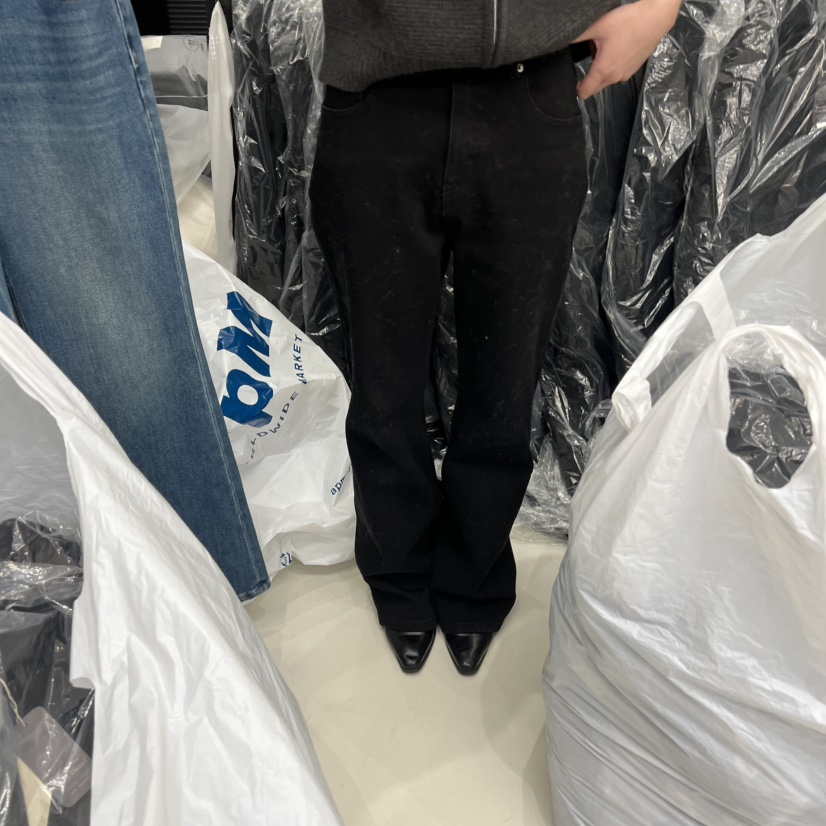 TAKE YOUE TIME韓國直郵㊣女裝新款休閑時尚25秋冬牛仔褲加絨TAKE YOUE TIME牛仔褲圖色1