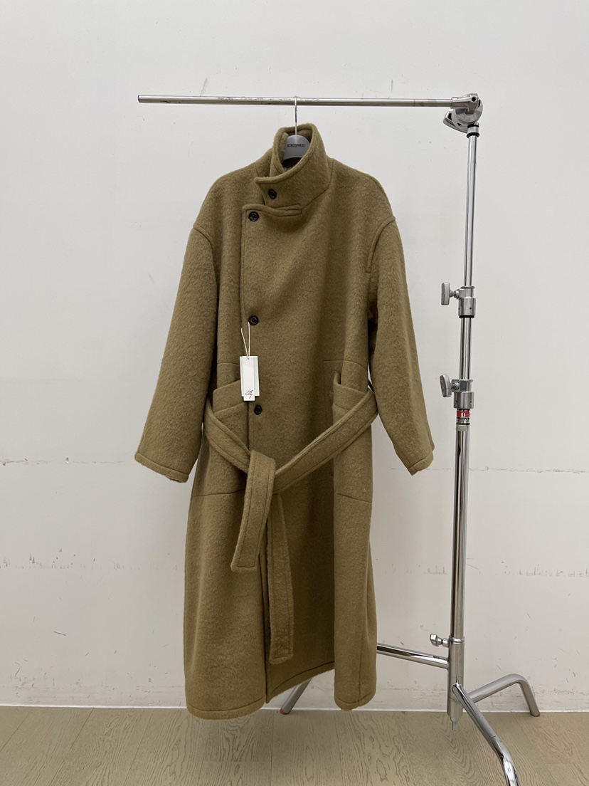 ATMOSPHERE東大門㊣直郵女士新款真品熱賣中長款大衣羊毛高領ATMOSPHERE/BLING中長款大衣圖色1