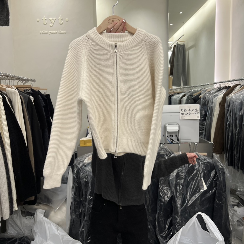 TAKE YOUE TIME東大門㊣直郵女裝新款時尚毛衣羊毛針織拉鏈TAKE YOUE TIME毛衣圖色2