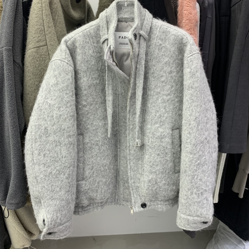 PADO東大門㊣代購女裝新品休閑職業25秋冬短款大衣含脖帶高領PADO短款大衣圖色1