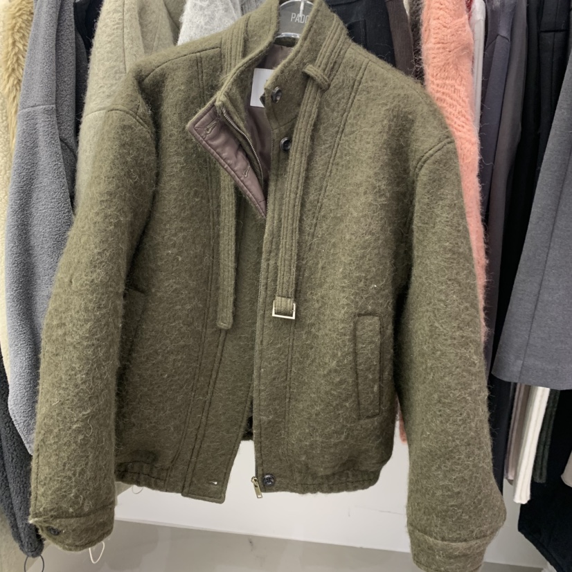 PADO東大門㊣代購女裝新品休閑職業25秋冬短款大衣含脖帶高領PADO短款大衣圖色2