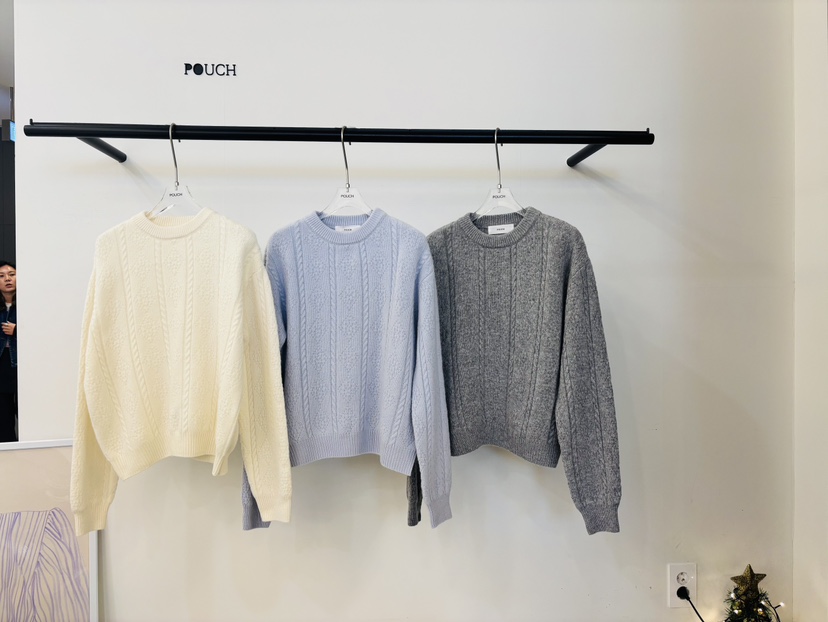 POUCH東大門㊣直郵女裝新品職業25秋冬時尚人氣推薦真品針織衫POUCH針織衫