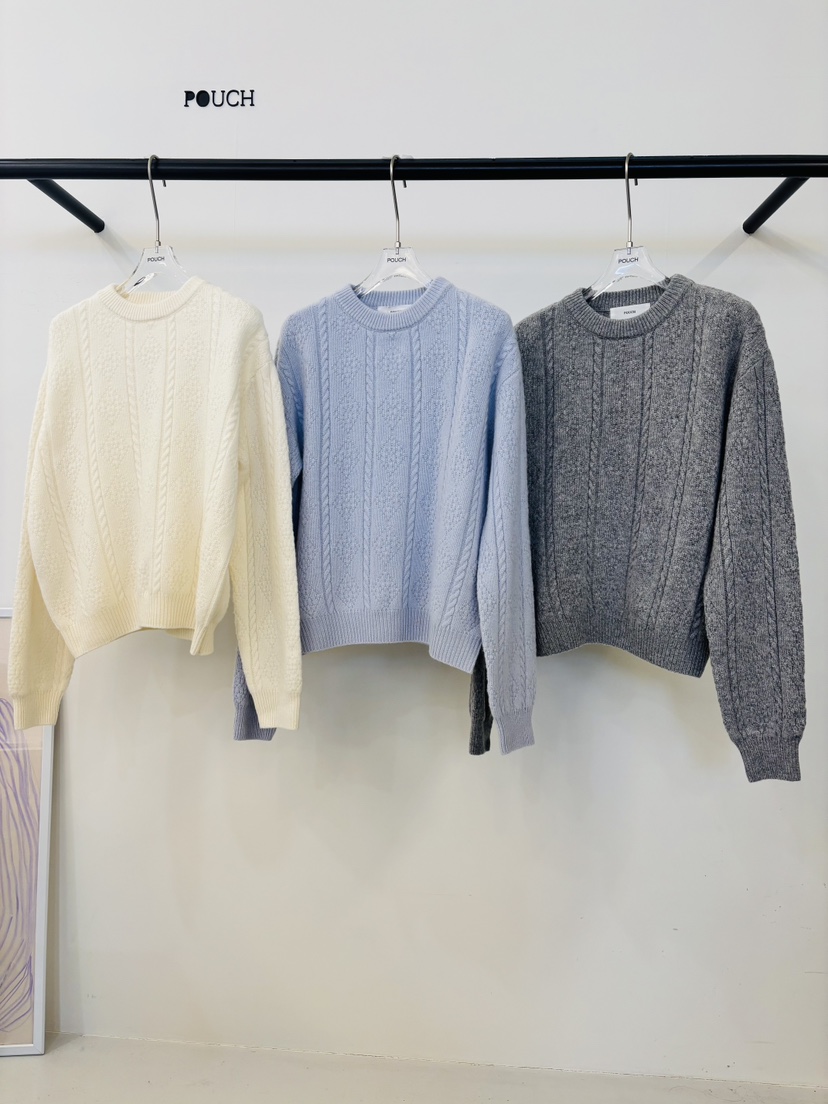 POUCH東大門㊣直郵女裝新品職業25秋冬時尚人氣推薦真品針織衫POUCH針織衫