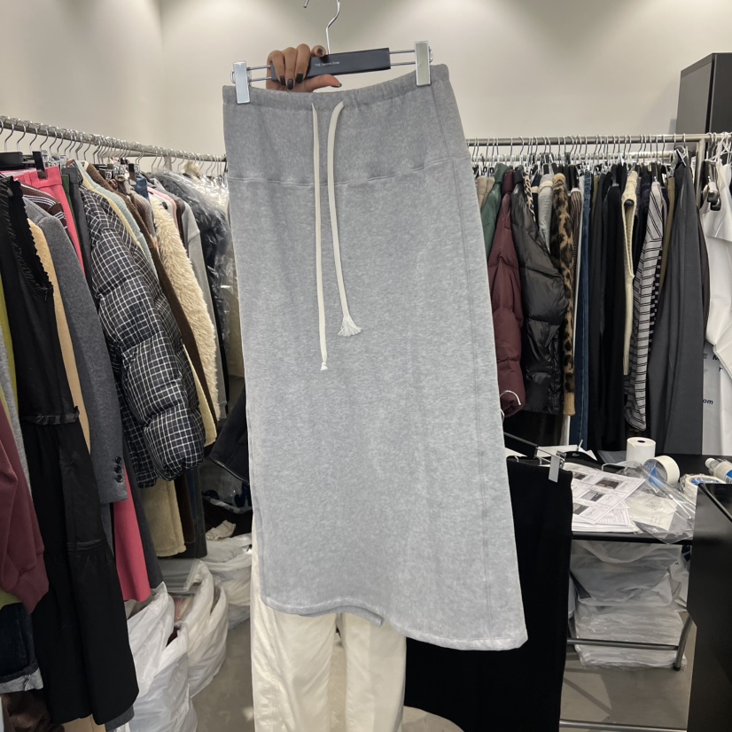 THE SECOND GROW韓國代購㊣女士新品25秋冬半身裙中短裙羊皮THE SECOND GROW半身裙/中短裙圖色1