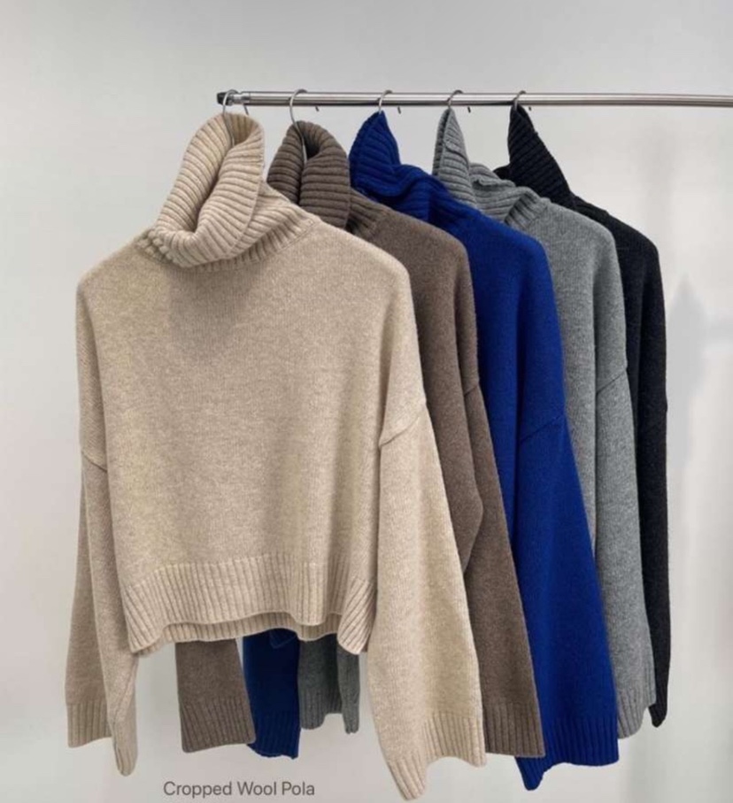 SANS韓國代購㊣女裝新品時尚推薦25秋冬熱賣職業真品毛衣高領SANS毛衣圖色4左四色