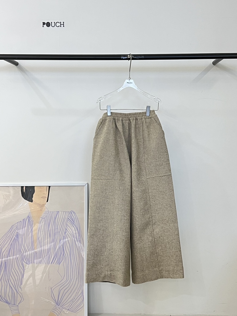 POUCH韓國直郵㊣女士新品人氣熱賣25秋冬休閑職業休閑褲羊毛POUCH休閑褲圖色2