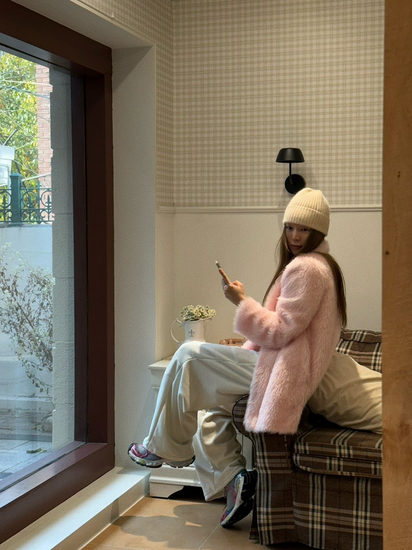 LOVE PULL韓國直郵㊣女裝新品推薦時尚25秋冬熱賣休閑褲貂皮LOVE PULL休閑褲