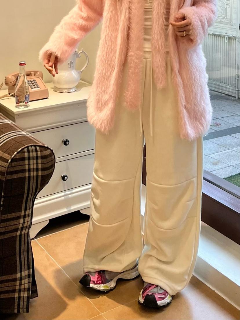 LOVE PULL韓國直郵㊣女裝新品推薦時尚25秋冬熱賣休閑褲貂皮LOVE PULL休閑褲圖色1