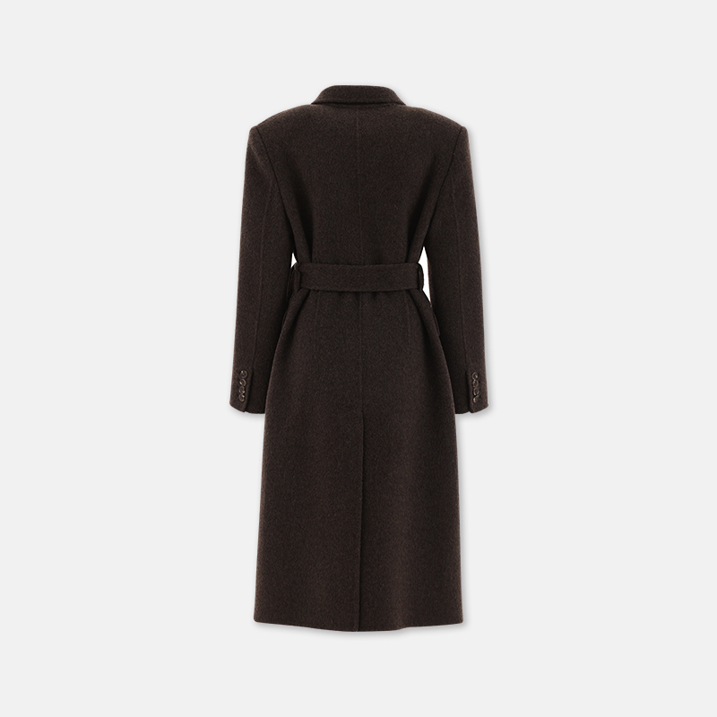 HER東大門㊣代購女裝新品休閑時尚職業25秋冬中長款大衣含腰帶HANNA21中長款大衣