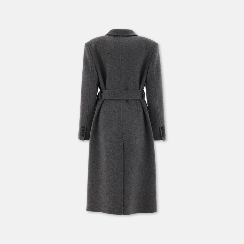 HER東大門㊣代購女裝新品休閑時尚職業25秋冬中長款大衣含腰帶HANNA21中長款大衣