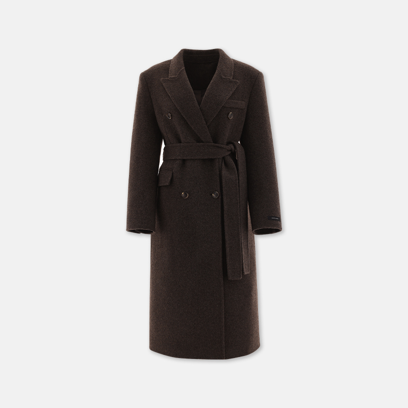 HER東大門㊣代購女裝新品休閑時尚職業25秋冬中長款大衣含腰帶HANNA21中長款大衣圖色1