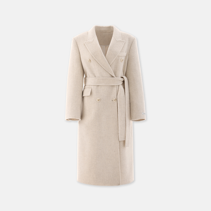 HER東大門㊣代購女裝新品休閑時尚職業25秋冬中長款大衣含腰帶HANNA21中長款大衣圖色2