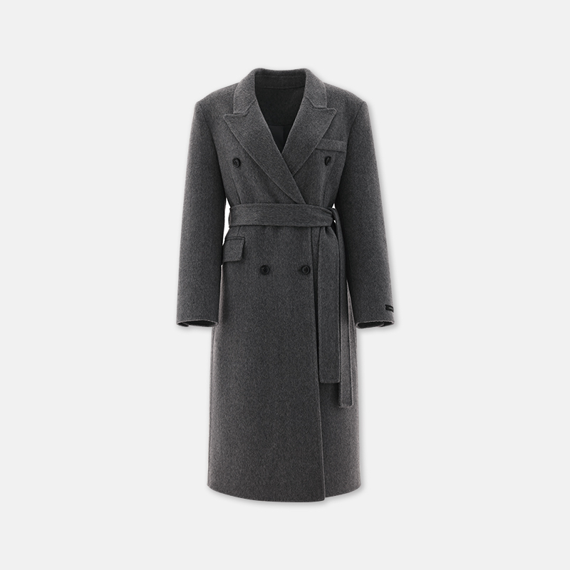 HER東大門㊣代購女裝新品休閑時尚職業25秋冬中長款大衣含腰帶HANNA21中長款大衣圖色3