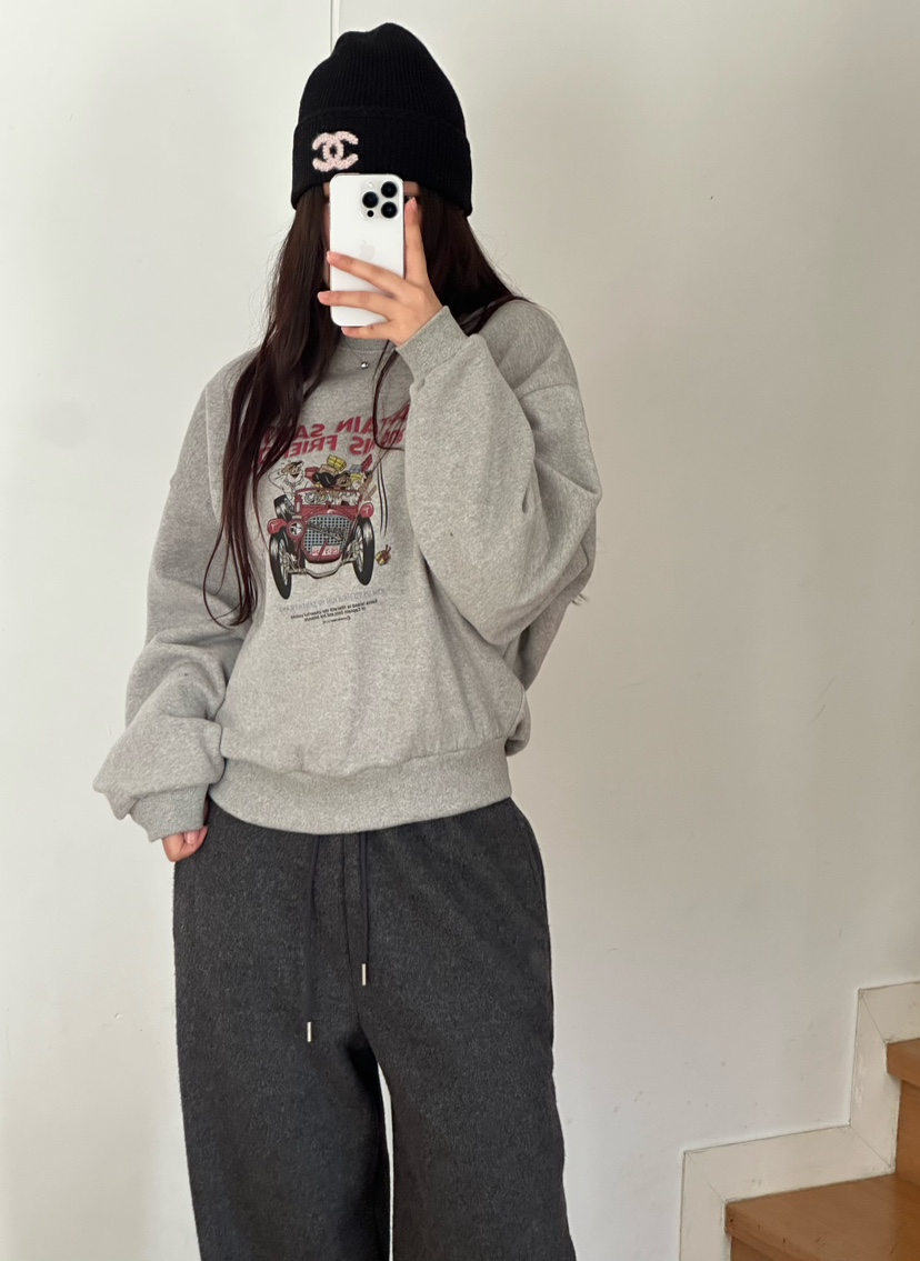 LE VASE東大門㊣直郵女裝新品休閑熱賣推薦人氣25秋冬衛衣加絨LE VASE衛衣圖色1