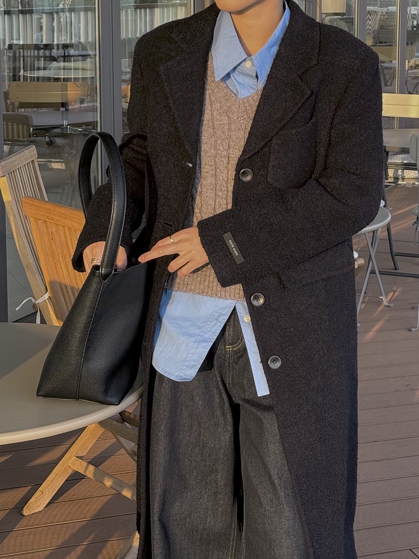 HER東大門㊣代購女士新品推薦職業時尚熱賣25秋冬中長款大衣HANNA21中長款大衣