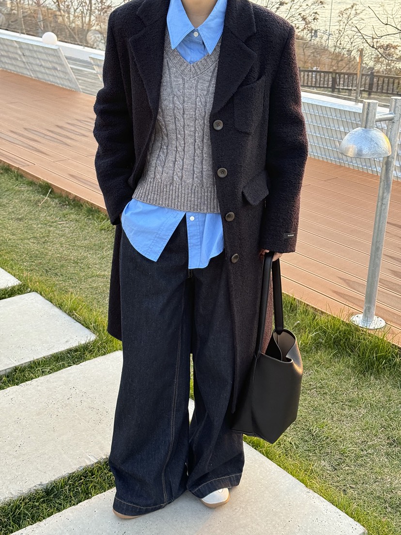 HER東大門㊣代購女士新品推薦職業時尚熱賣25秋冬中長款大衣HANNA21中長款大衣