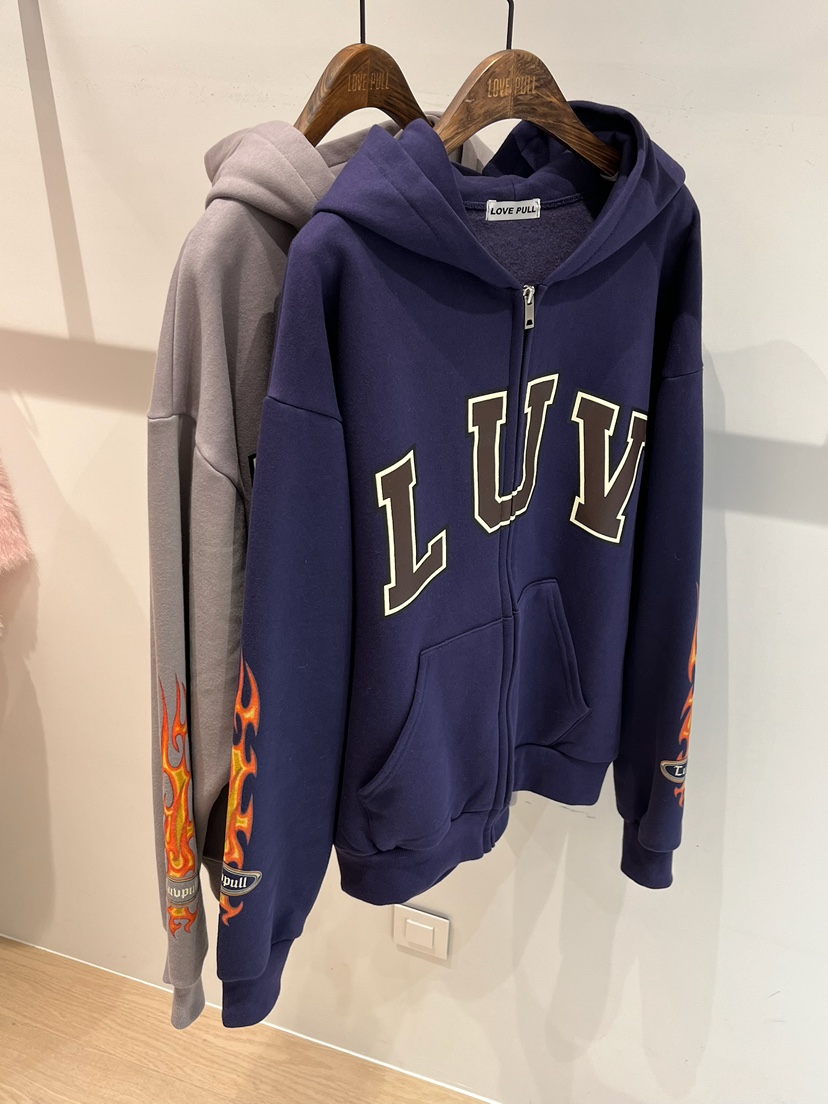 LOVE PULL韓國直郵㊣女士新款人氣職業時尚夾克連帽拉鏈衫LOVE PULL夾克