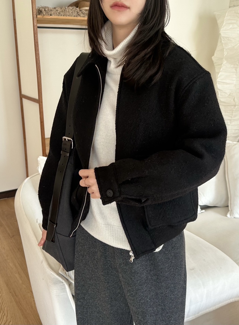 LE VASE東大門㊣代購女士新品熱賣推薦真品夾克雙口袋羊毛LE VASE夾克