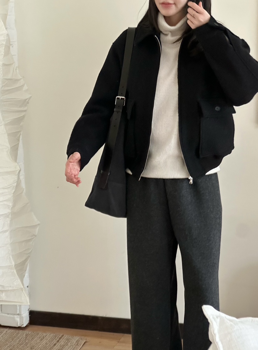 LE VASE東大門㊣代購女士新品熱賣推薦真品夾克雙口袋羊毛LE VASE夾克