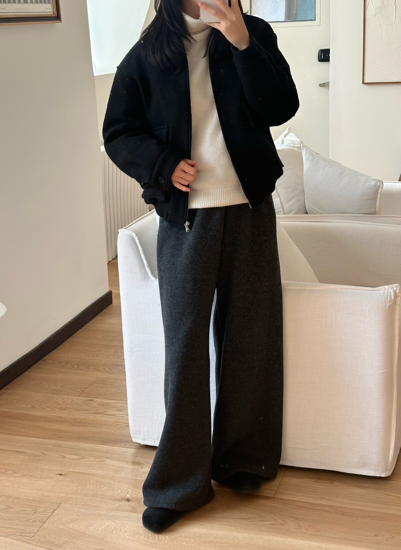 LE VASE東大門㊣代購女士新品熱賣推薦真品夾克雙口袋羊毛LE VASE夾克