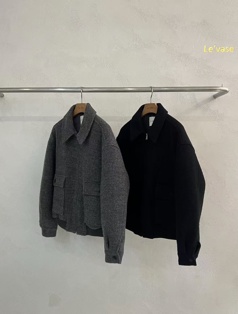 LE VASE東大門㊣代購女士新品熱賣推薦真品夾克雙口袋羊毛LE VASE夾克